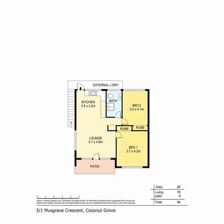 Floorplan of Homely apartment listing, 3/1 Musgrave Crescent, Coconut Grove NT 810