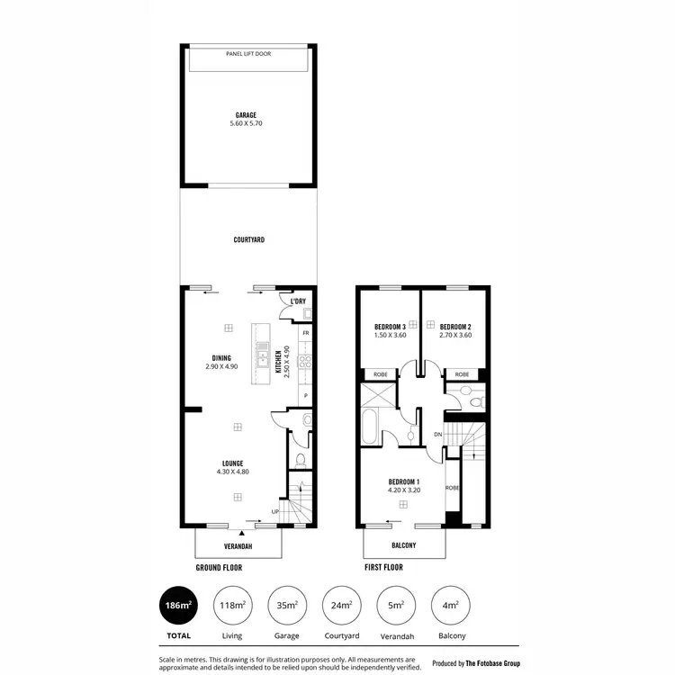 Floorplan of Homely townhouse listing, 3/55 Grasswren Way, Mawson Lakes SA 5095