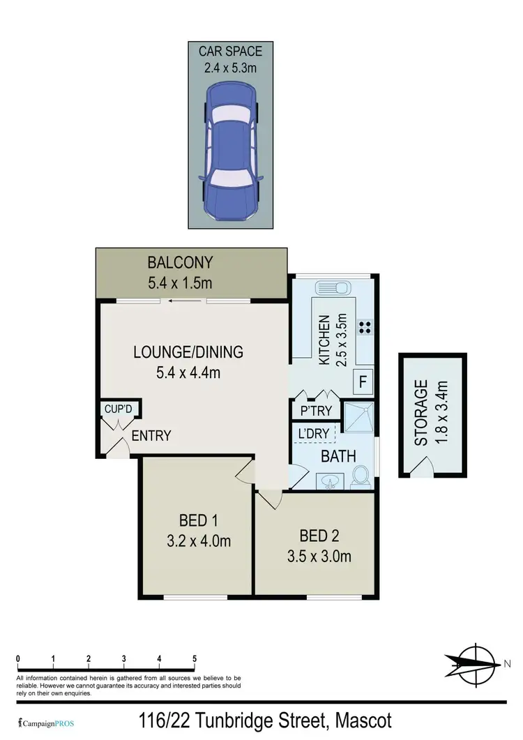 Floorplan of Homely apartment listing, 116/22 Tunbridge Street, Mascot NSW 2020