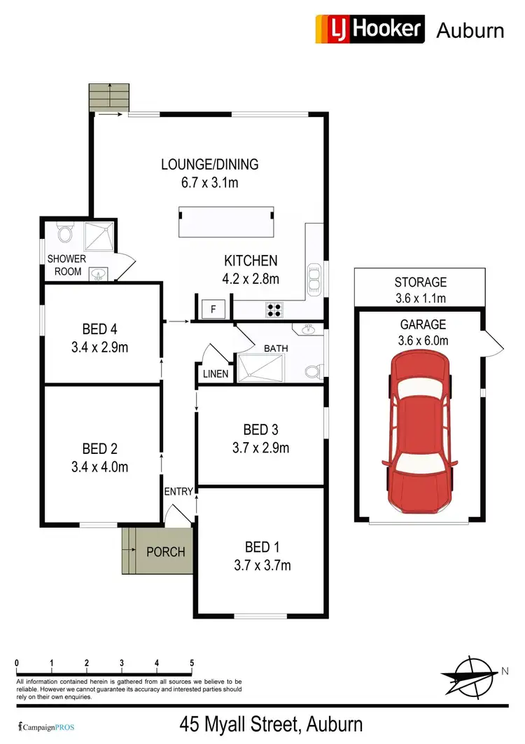 Floorplan of Homely house listing, 45 Myall St, Auburn NSW 2144