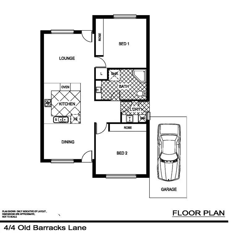 Floorplan of Homely unit listing, 4-4 Old Barracks Lane, Young NSW 2594