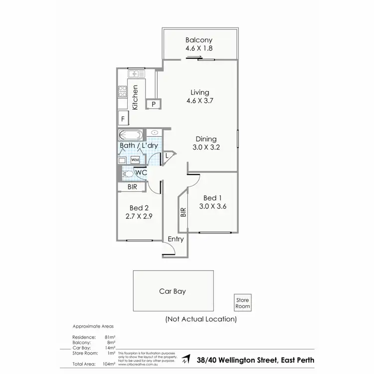 Floorplan of Homely apartment listing, 38/40 Wellington Street, East Perth WA 6004