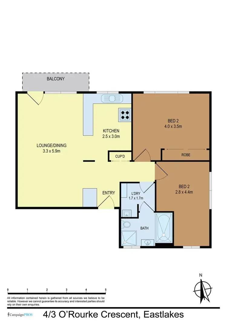 Floorplan of Homely apartment listing, 4/3 O'Rourke Crescent, Eastlakes NSW 2018