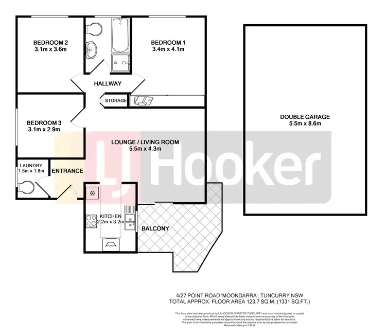 Floorplan of Homely unit listing, 4/27 Point Road 'Moondarra', Tuncurry NSW 2428