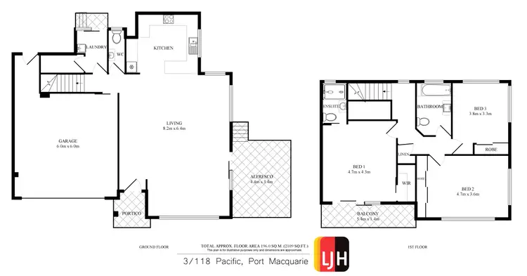 Floorplan of Homely townhouse listing, 3/118 Pacific Drive, Port Macquarie NSW 2444