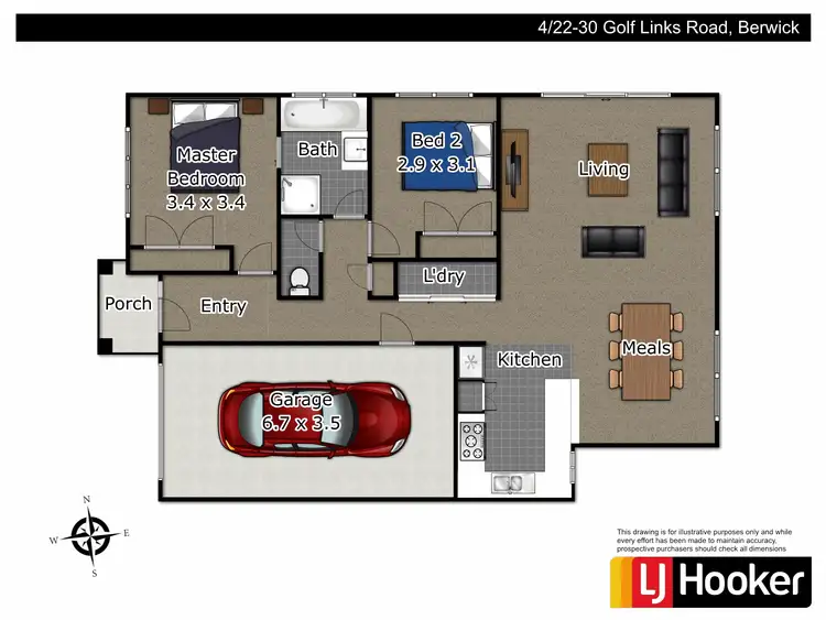 Floorplan of Homely unit listing, Unit 4/22-30 Golf Links Road, Berwick VIC 3806