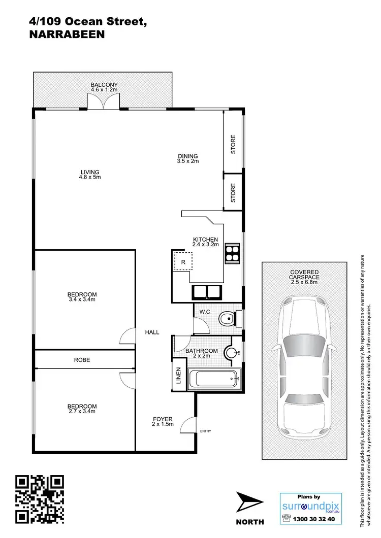 Floorplan of Homely unit listing, 4/109 Ocean Street, Narrabeen NSW 2101