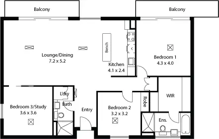 Floorplan of Homely apartment listing, 57/31 Halifax Street, Adelaide (cbd) SA 5000