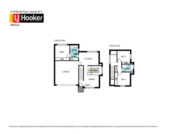 Floorplan of Homely townhouse listing, 2/18 Bindel Place, Aranda ACT 2614