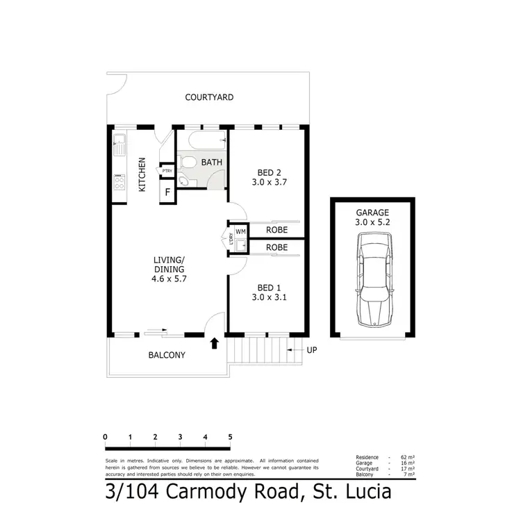 Floorplan of Homely unit listing, 3/104 Carmody Road, St Lucia QLD 4067