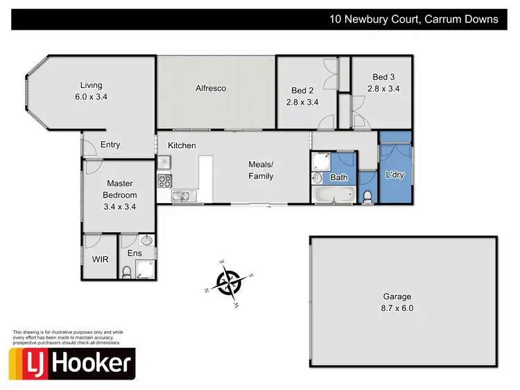 Floorplan of Homely house listing, 10 Newbury Court, Carrum Downs VIC 3201