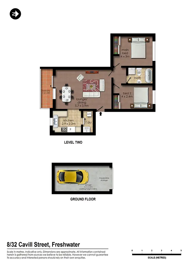 Floorplan of Homely unit listing, 8/32 Cavill Street, Freshwater NSW 2096