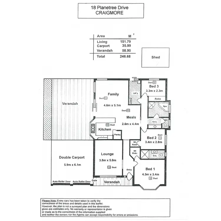 Floorplan of Homely house listing, 18 Plane Tree Drive, Craigmore SA 5114