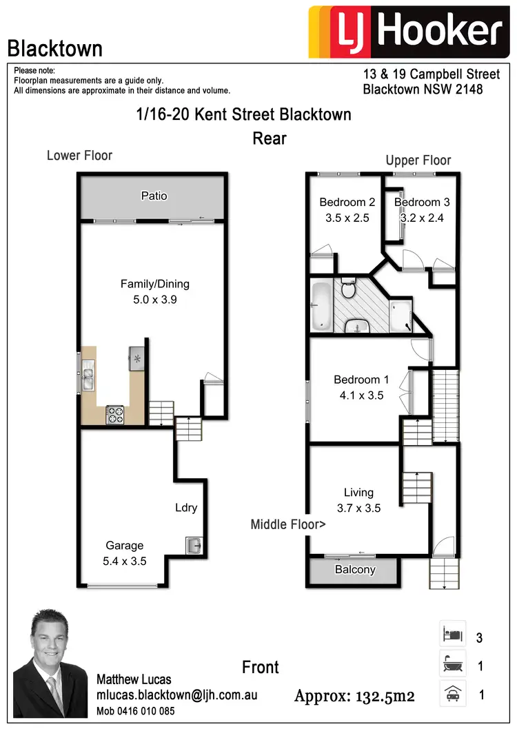Floorplan of Homely townhouse listing, 1/16-20 Kent Street, Blacktown NSW 2148