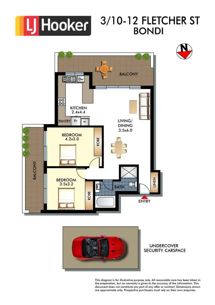 Floorplan of Homely apartment listing, 3/10-12 Fletcher Street, Bondi Beach NSW 2026