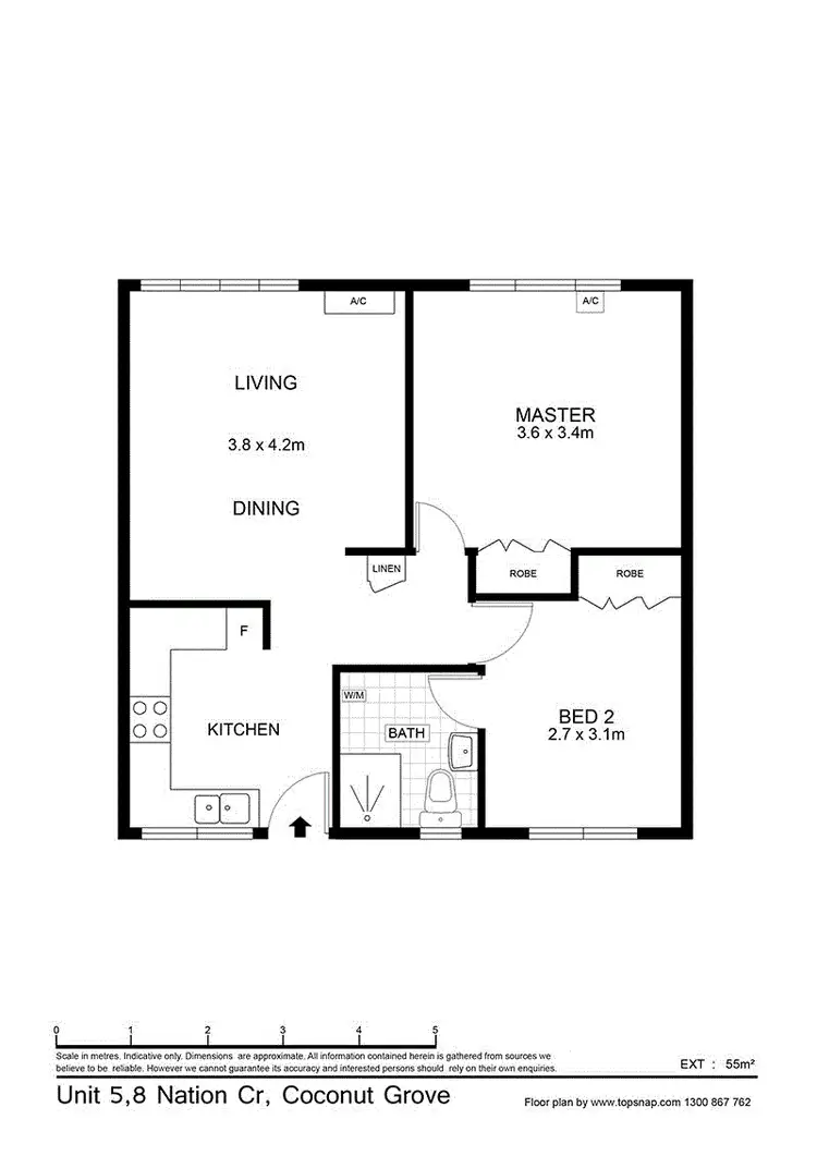 Floorplan of Homely unit listing, 5/8 Nation Crescent, Coconut Grove NT 810