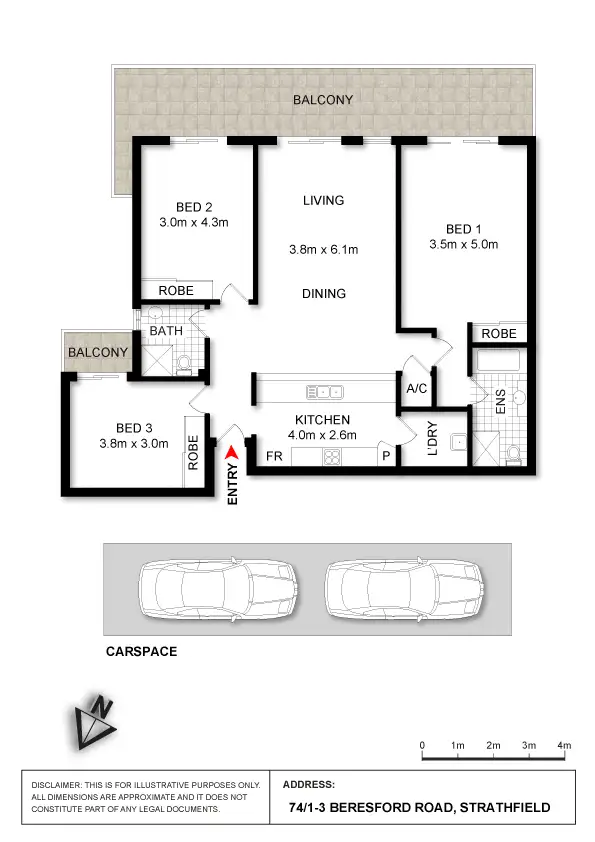 Floorplan of Homely apartment listing, 74/1-3 Beresford Road, Strathfield NSW 2135