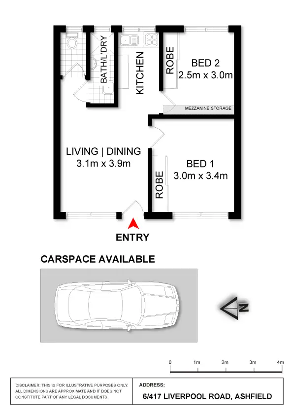 Floorplan of Homely unit listing, 6/417 Liverpool Road, Ashfield NSW 2131