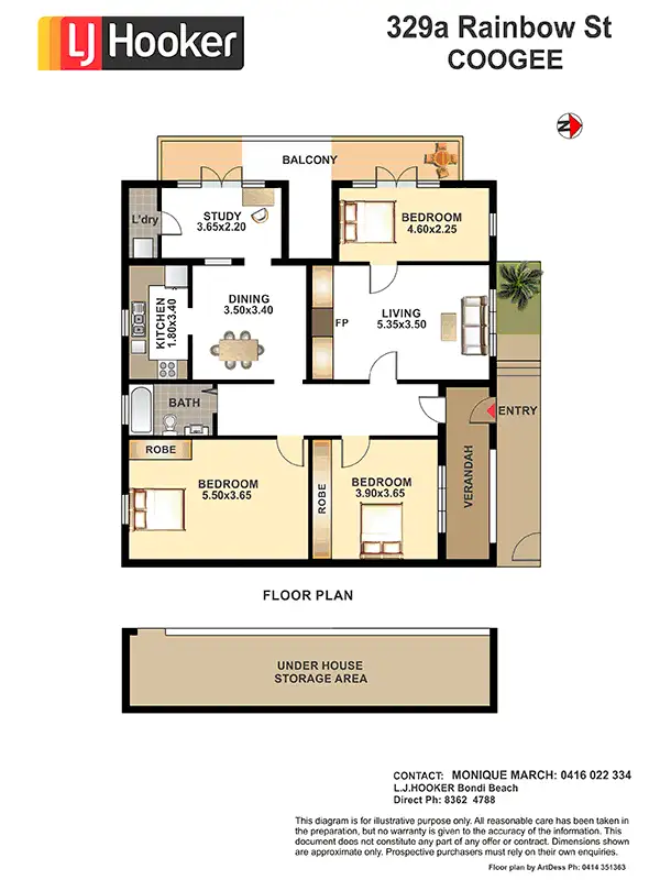Floorplan of Homely apartment listing, 329a Rainbow Street, Coogee NSW 2034