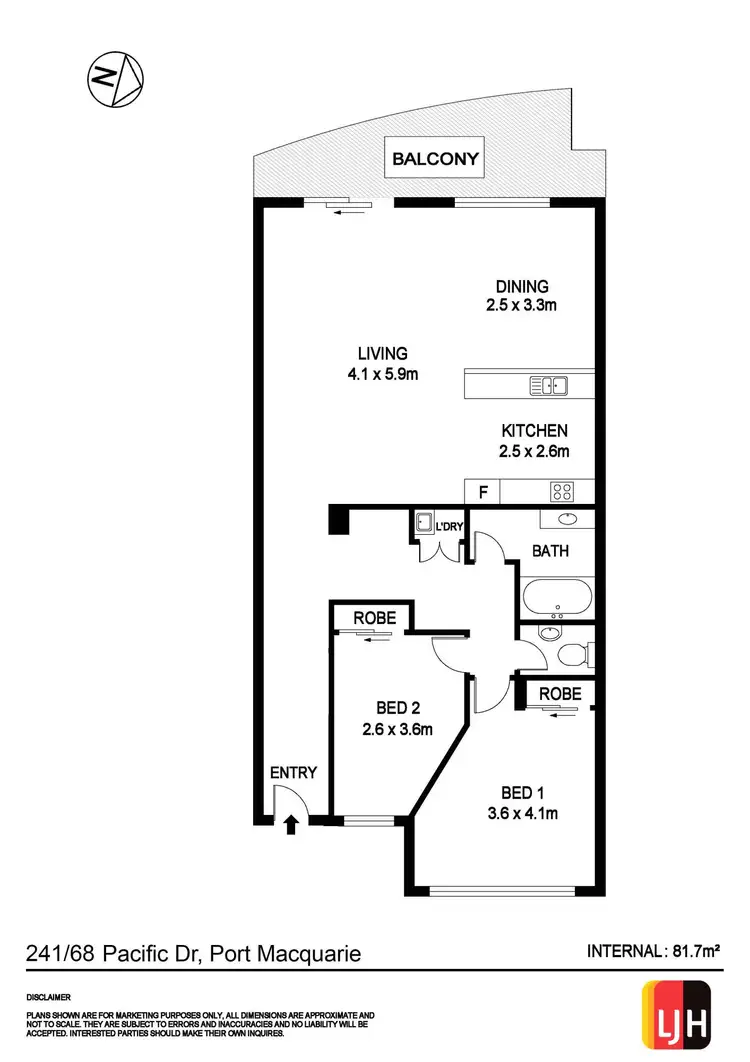 Floorplan of Homely apartment listing, 241/68 Pacific Drive, Port Macquarie NSW 2444