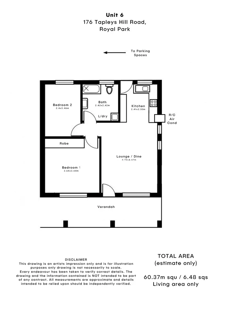 Floorplan of Homely unit listing, 6/176 Tapleys Hill Road, Royal Park SA 5014