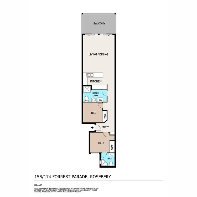 Floorplan of Homely apartment listing, 15B/174 Forrest Parade, Rosebery NT 832