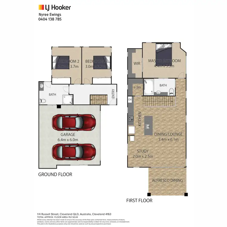 Floorplan of Homely townhouse listing, 1/4 Russell Street, Cleveland QLD 4163