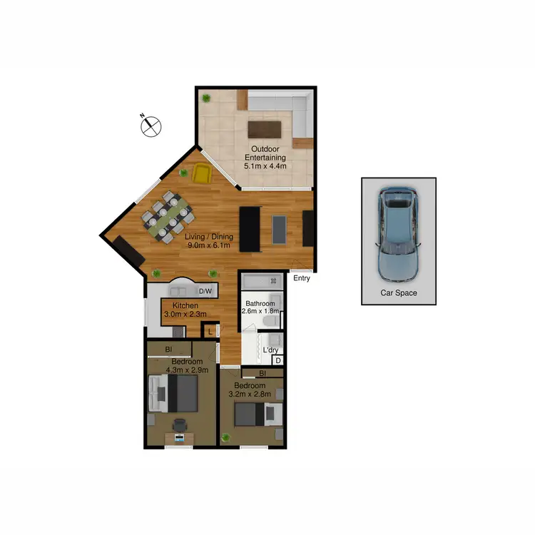 Floorplan of Homely apartment listing, 1/40 Leahy Close, Narrabundah ACT 2604