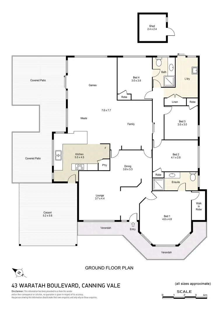 Floorplan of Homely house listing, 43 Waratah Boulevard, Canning Vale WA 6155