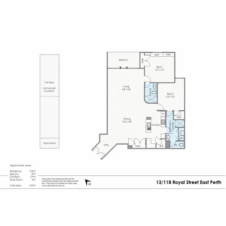 Floorplan of Homely apartment listing, 13/118 Royal Street, East Perth WA 6004