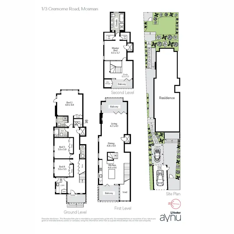 Floorplan of Homely semi-detached listing, 1/3 Cremorne Road, Cremorne Point NSW 2090