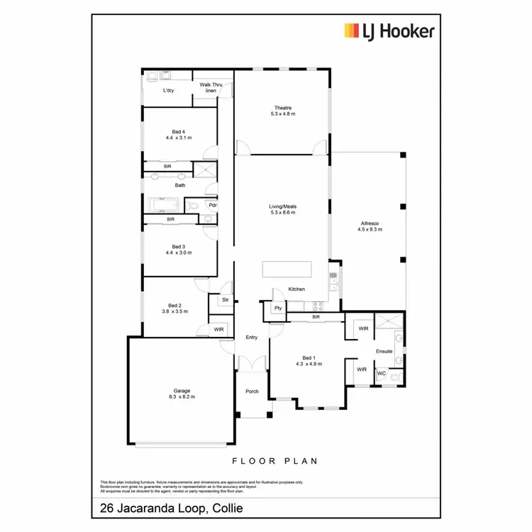 Floorplan of Homely house listing, 26 Jacaranda Loop, Collie WA 6225