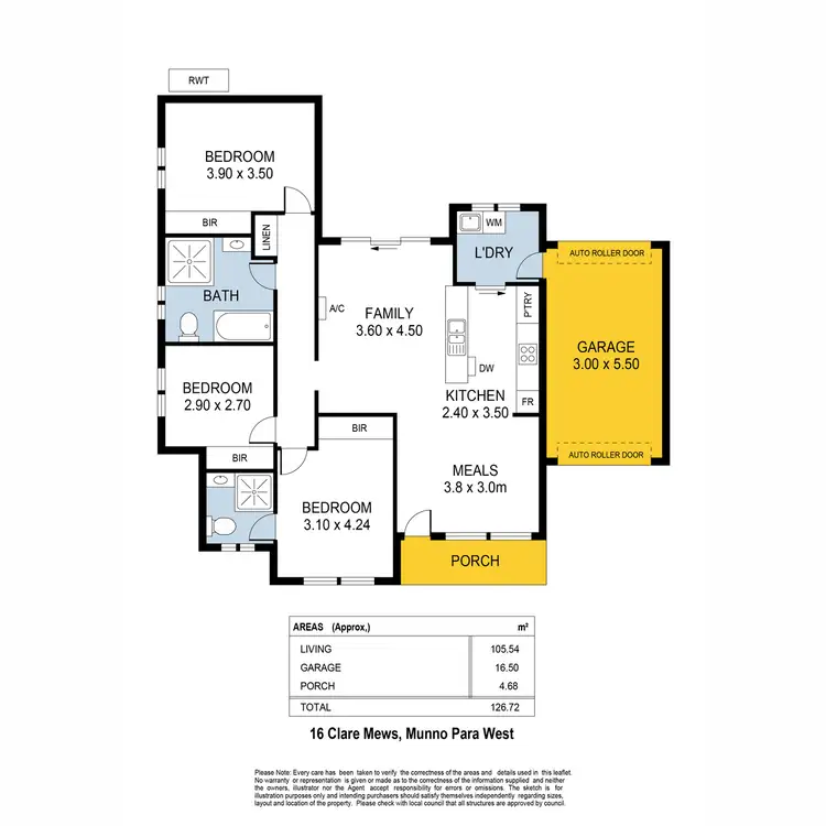 Floorplan of Homely house listing, 16 Clare Mews, Munno Para West SA 5115