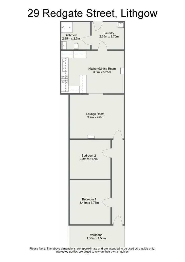 Floorplan of Homely semi-detached listing, 29 Redgate Street, Lithgow NSW 2790