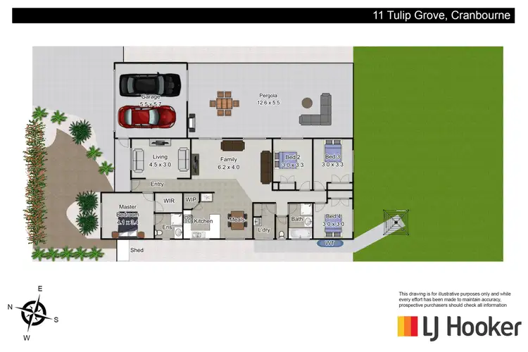 Floorplan of Homely house listing, 11 Tulip Grove, Cranbourne VIC 3977
