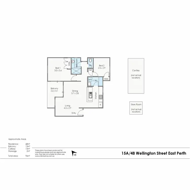 Floorplan of Homely apartment listing, 15a/48 Wellington Street, East Perth WA 6004