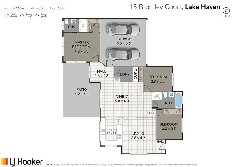 Floorplan of Homely semi-detached listing, 15 Bromley Court, Lake Haven NSW 2263