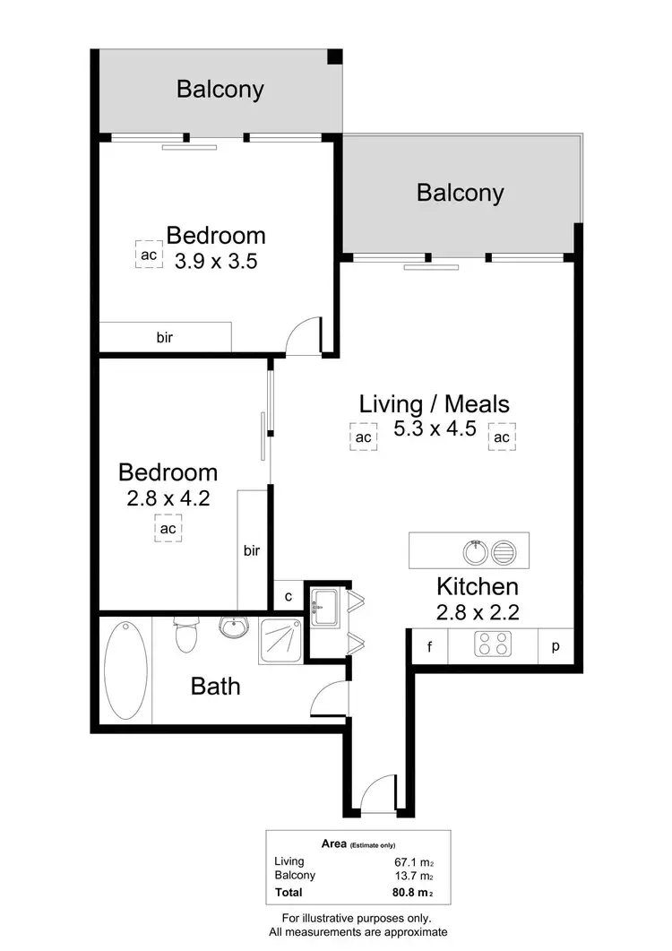 Floorplan of Homely apartment listing, 821/29 Colley Terrace, Glenelg SA 5045