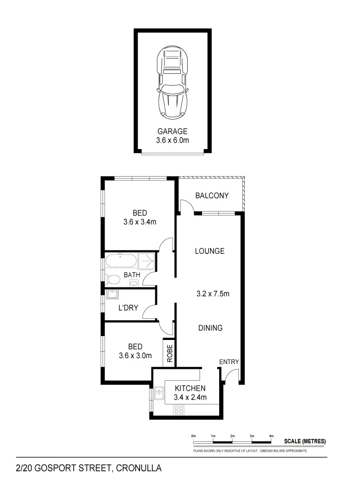 Floorplan of Homely apartment listing, 2/20 Gosport Street, Cronulla NSW 2230