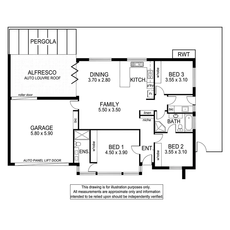Floorplan of Homely villa listing, 1 Dorset Street, Warradale SA 5046