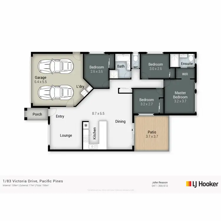 Floorplan of Homely semi-detached listing, 1/83 Victoria Drive, Pacific Pines QLD 4211