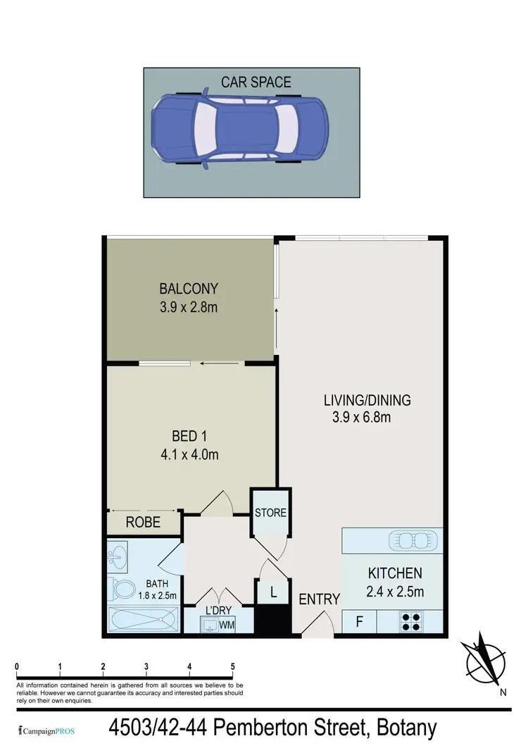 Floorplan of Homely apartment listing, 4503/42-44 Pemberton Street, Botany NSW 2019