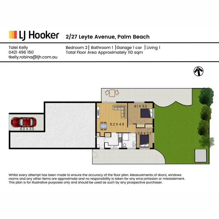 Floorplan of Homely semi-detached listing, 2/27 Leyte Avenue, Palm Beach QLD 4221
