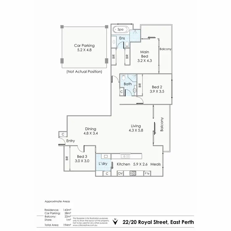 Floorplan of Homely apartment listing, 22/20 Royal Street, East Perth WA 6004