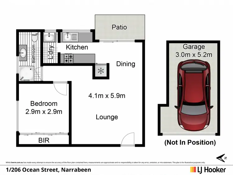 Floorplan of Homely unit listing, 1/206 Ocean Street, Narrabeen NSW 2101
