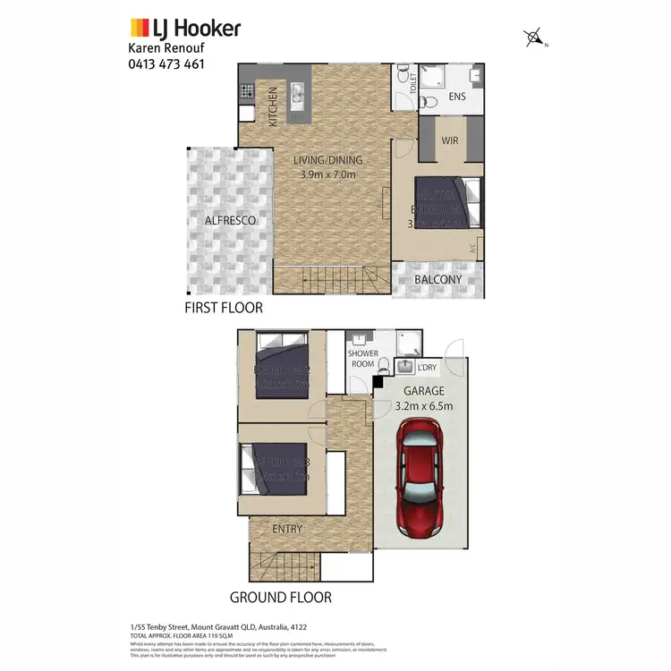 Floorplan of Homely townhouse listing, 1/55 Tenby Street, Mount Gravatt QLD 4122