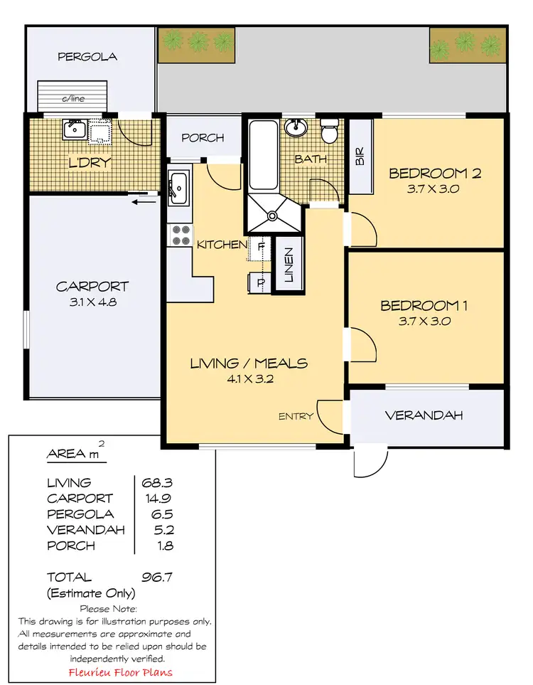 Floorplan of Homely unit listing, Unit 2/32 Hill Street, Victor Harbor SA 5211