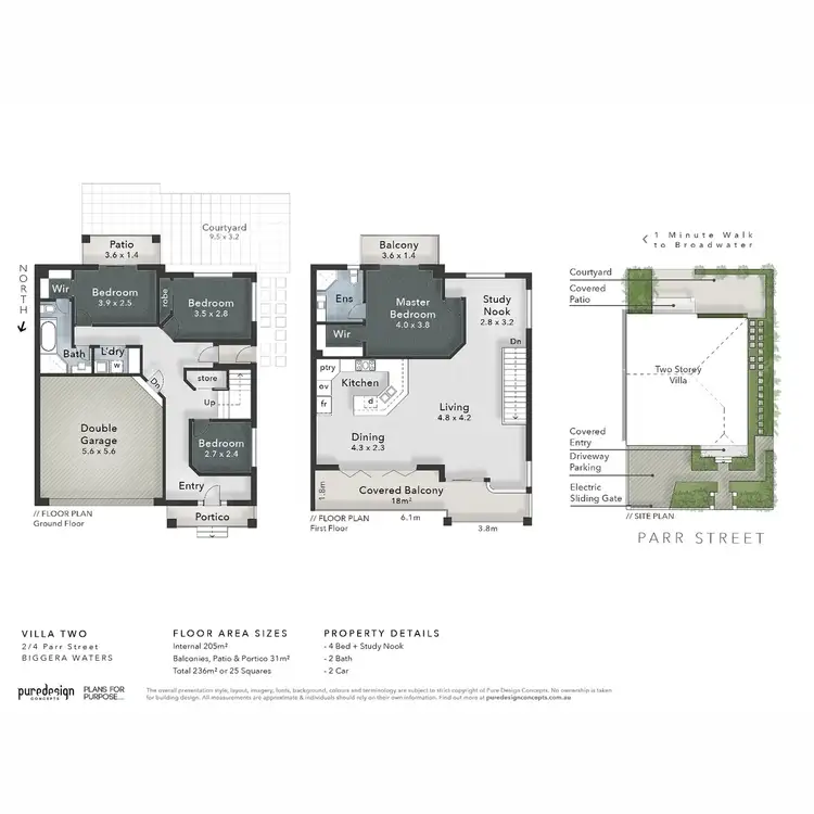 Floorplan of Homely semi-detached listing, 2/4 Parr Street, Biggera Waters QLD 4216