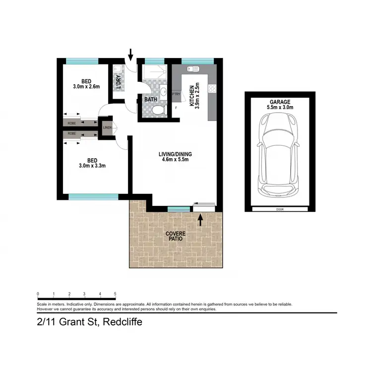 Floorplan of Homely retirement listing, 2/11 Grant Street, Redcliffe QLD 4020