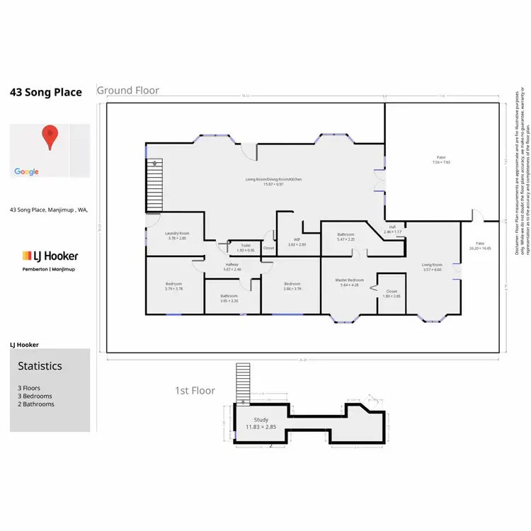 Floorplan of Homely house listing, 43 Song Place (Perup), Manjimup WA 6258